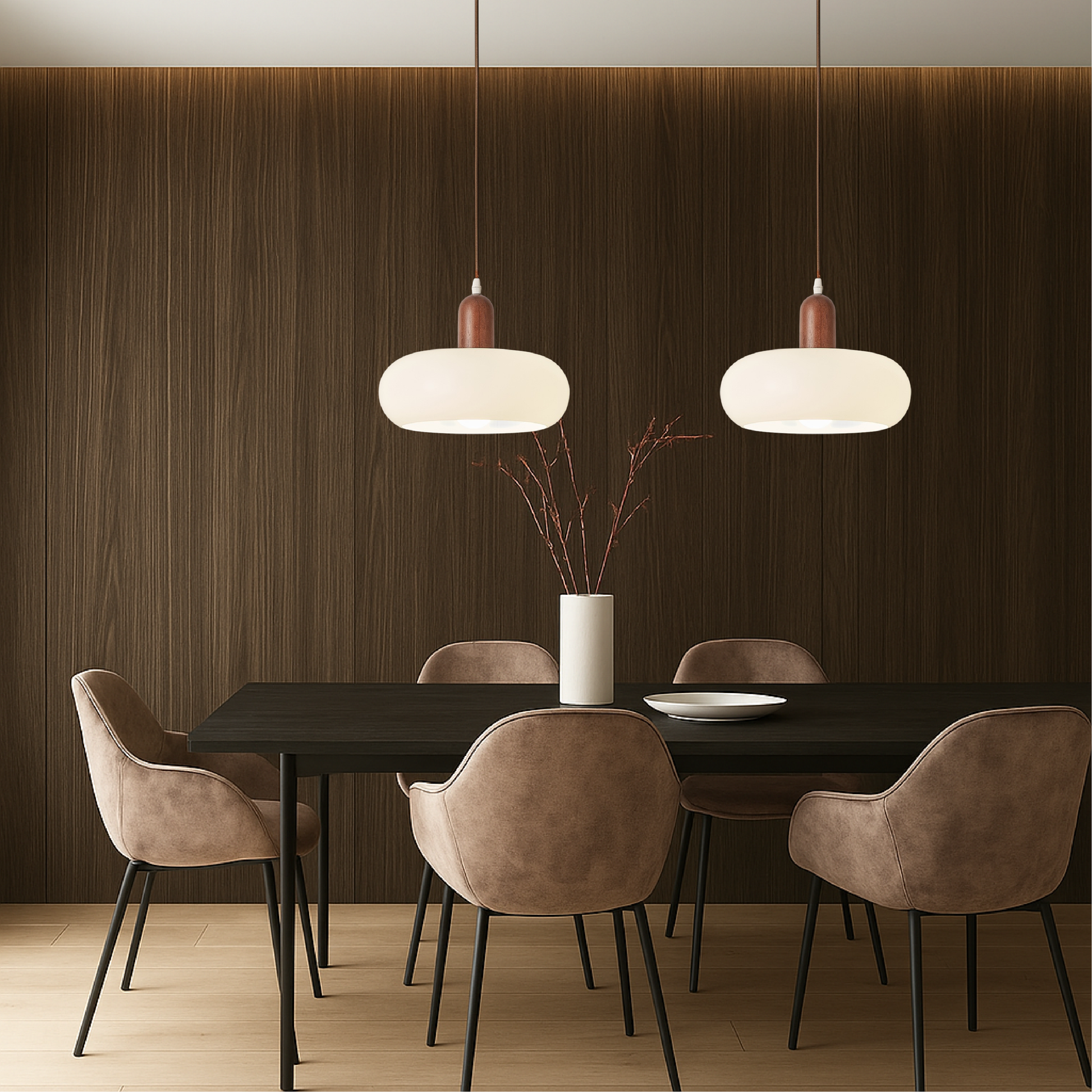 Scandinavische Hanglamp in Crème met Verstelbare Hoogte – Minimalistische Eetkamer Lamp voor Woonkamer en Slaapkamer 2
