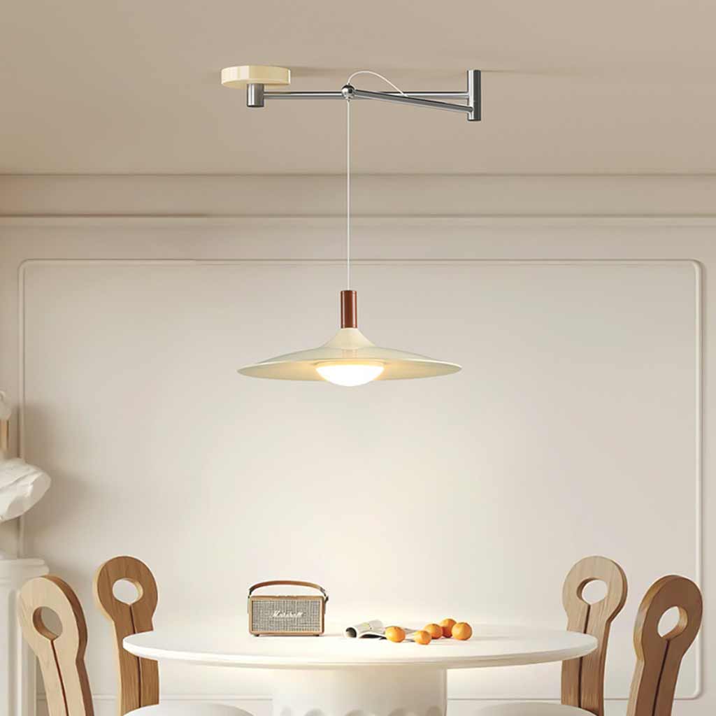 Scandinavische Hanglamp met Verstelbare Zwenkarm en Dimbare LED Verlichting 3