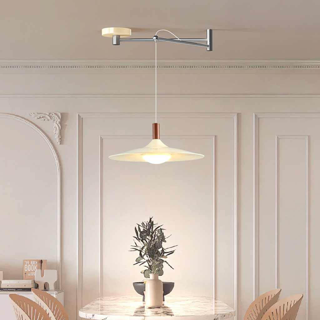 Scandinavische Hanglamp met Verstelbare Zwenkarm en Dimbare LED Verlichting 4