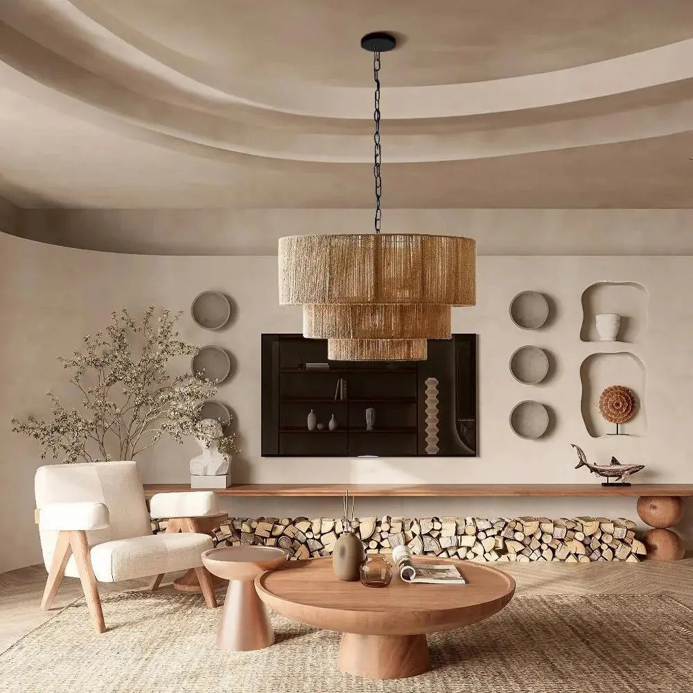 Scandinavische Hanglamp van Hennep Touw – Boho-Design voor Woonkamer, Eetkamer of Slaapkamer 1