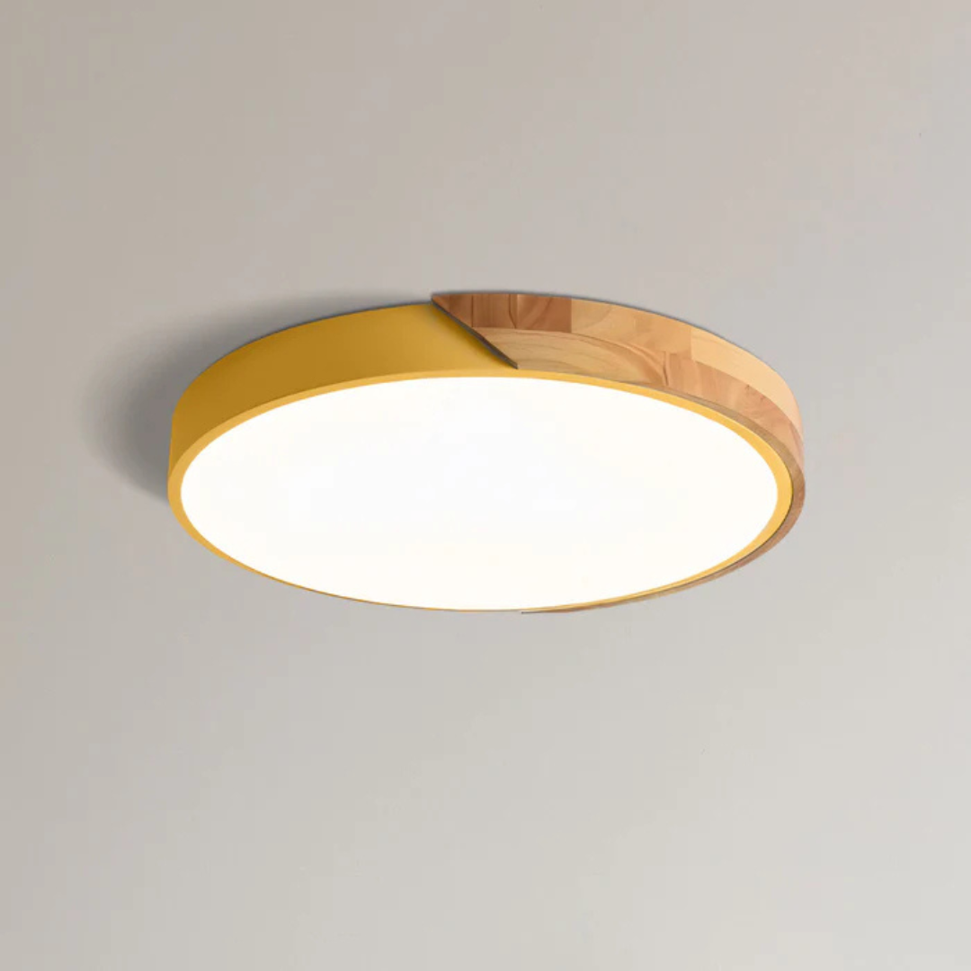Scandinavische LED Plafondlamp van Hout - Energiezuinig Design voor Slaapkamer en Woonkamer - D23/D30 cm 10