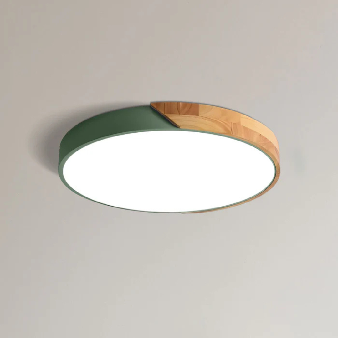 Scandinavische LED Plafondlamp van Hout - Energiezuinig Design voor Slaapkamer en Woonkamer - D23/D30 cm 11