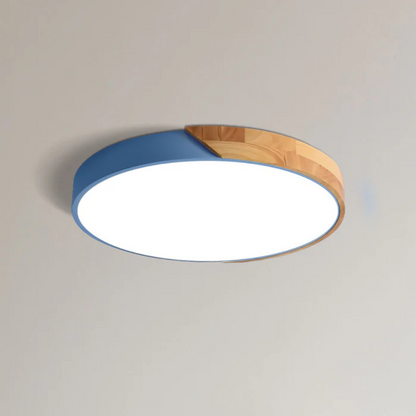 Scandinavische LED Plafondlamp van Hout - Energiezuinig Design voor Slaapkamer en Woonkamer - D23/D30 cm 12