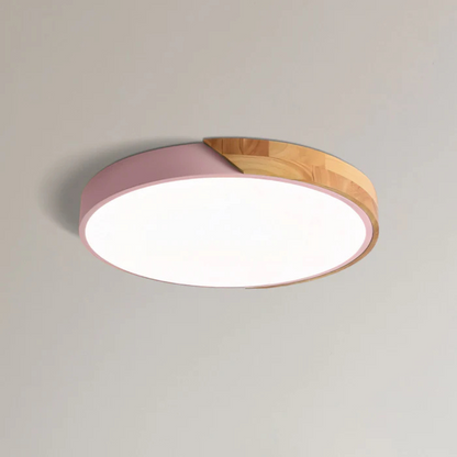 Scandinavische LED Plafondlamp van Hout - Energiezuinig Design voor Slaapkamer en Woonkamer - D23/D30 cm 13