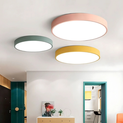 Scandinavische LED Plafondlamp van Hout - Energiezuinig Design voor Slaapkamer en Woonkamer - D23/D30 cm 2
