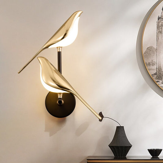 Scandinavische LED Wandlamp met Vogelmotief voor Sfeervolle Verlichting - Muurlamp voor Binnengebruik 1