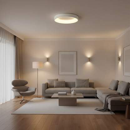 Scandinavische Ronde LED Plafondlamp – Minimalistisch Ontwerp voor Woonkamer en Keuken, 30 cm Diameter, Wit 1