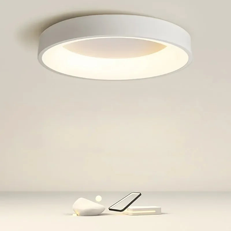 Scandinavische Ronde LED Plafondlamp – Minimalistisch Ontwerp voor Woonkamer en Keuken, 30 cm Diameter, Wit 2