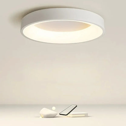 Scandinavische Ronde LED Plafondlamp – Minimalistisch Ontwerp voor Woonkamer en Keuken, 30 cm Diameter, Wit 2