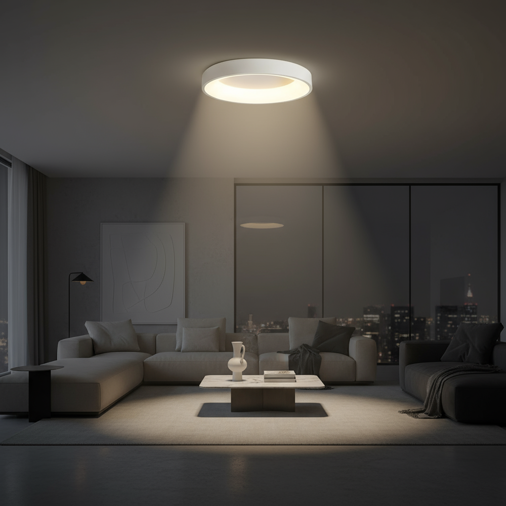 Scandinavische Ronde LED Plafondlamp – Minimalistisch Ontwerp voor Woonkamer en Keuken, 30 cm Diameter, Wit 3