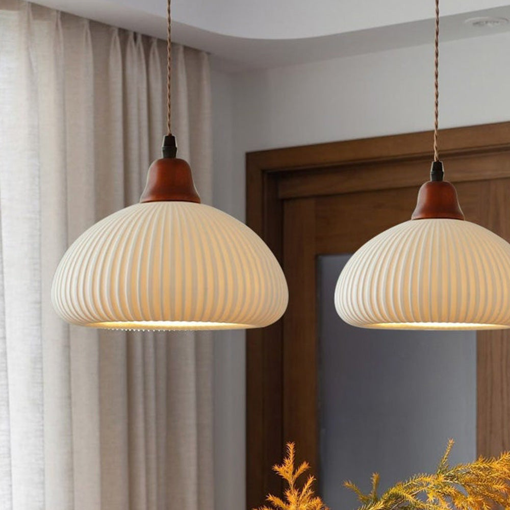 Scandinavische Vintage Hanglamp met Zachte Gloed voor Woonkamer Eetkamer en Slaapkamer Verlichting - Keramiek Design 4