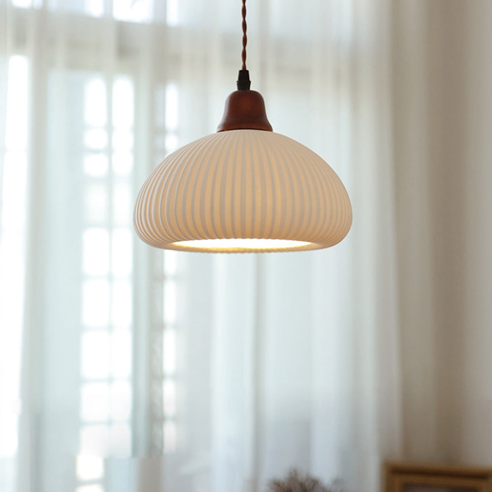 Scandinavische Vintage Hanglamp met Zachte Gloed voor Woonkamer Eetkamer en Slaapkamer Verlichting - Keramiek Design 5