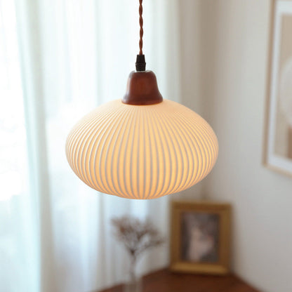 Scandinavische Vintage Hanglamp met Zachte Gloed voor Woonkamer Eetkamer en Slaapkamer Verlichting - Keramiek Design 9