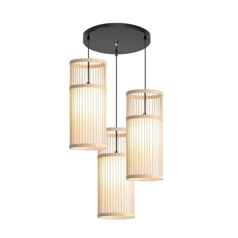 Set van 3 Rotan Hanglampen van Bamboe voor Woonkamer en Slaapkamer - Natuurlijke Verlichting met Bohemian Touch 9