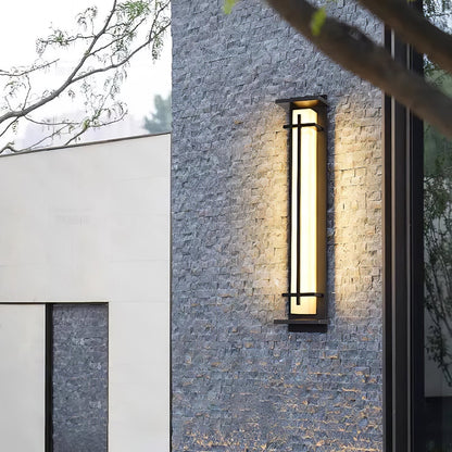 Moderne Buitenlamp met Marmerlook & RVS – IP65 LED Wandlamp