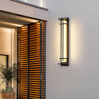 Moderne Buitenlamp met Marmerlook & RVS – IP65 LED Wandlamp