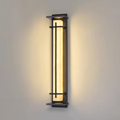 Moderne Buitenlamp met Marmerlook & RVS – IP65 LED Wandlamp