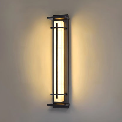 Moderne Buitenlamp met Marmerlook & RVS – IP65 LED Wandlamp