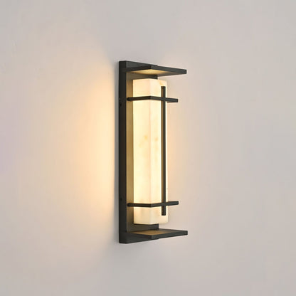 Moderne Buitenlamp met Marmerlook & RVS – IP65 LED Wandlamp
