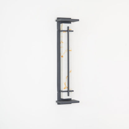 Moderne Buitenlamp met Marmerlook & RVS – IP65 LED Wandlamp