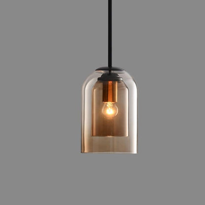 Stijlvolle Mid-Century Hanglamp met Dubbel Glas en IJzeren Fitting – Eetkamer Lamp voor Woonkamer en Slaapkamer 9