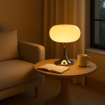 Tafellamp Bauhaus met Appelvormig Glas en IJzeren Basis – Warm Licht E27 voor Elegante Sfeer 3