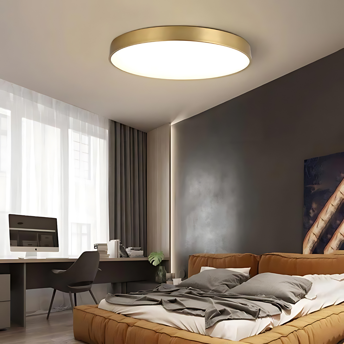 Tijdloze LED Plafondlamp met Elegant Ontwerp voor Slaapkamer en Woonkamer - Duurzaam en Stijlvol in Mat Wit 1