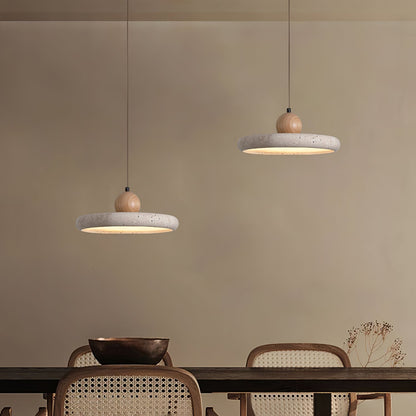 Travertin Houten Hanglamp – Uniek Design voor Sfeervolle Verlichting 2