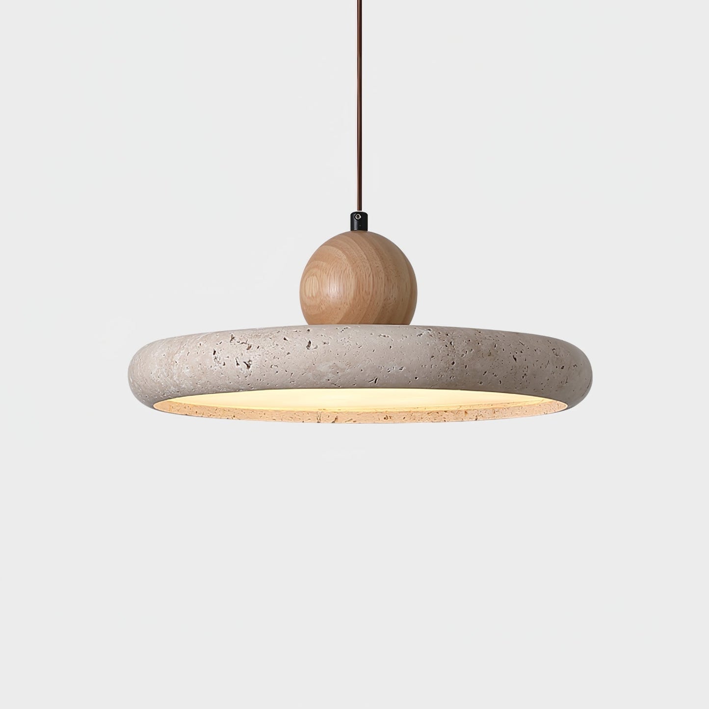 Travertin Houten Hanglamp – Uniek Design voor Sfeervolle Verlichting 4