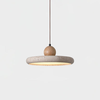 Travertin Houten Hanglamp – Uniek Design voor Sfeervolle Verlichting 5