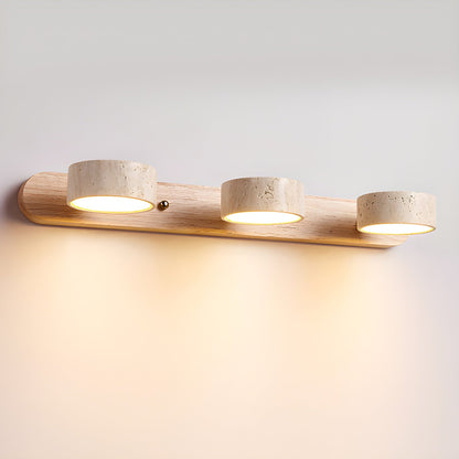 Travertin Wandlamp met LED Verlichting voor Badkamer en Slaapkamer – Modern Muurlamp van Natuursteen en Hout 12
