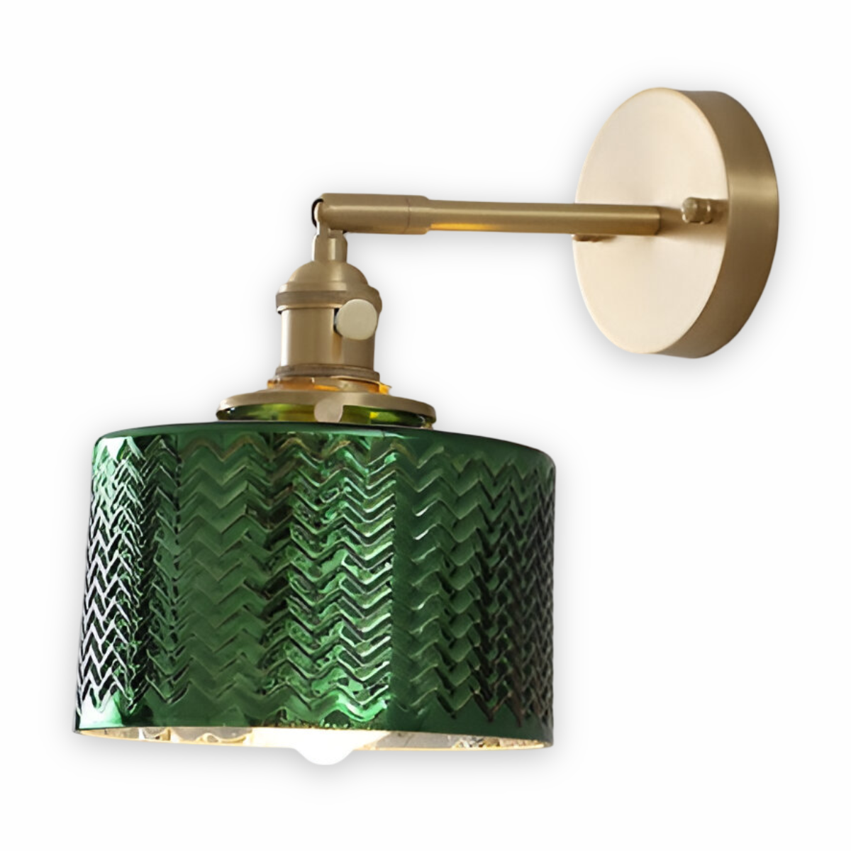 Verstelbare Wandlamp met Geribbeld Glas en Scandinavisch Design - Wit-Groen voor Sfeervolle Verlichting binnen 0
