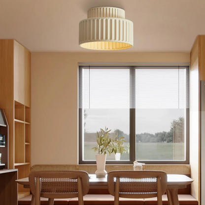 Vintage Plafondlamp met Ribbelontwerp voor Slaapkamer en Keuken – Warm Wit Licht, Ideaal voor Lage Plafonds, D23cm x H16cm 5