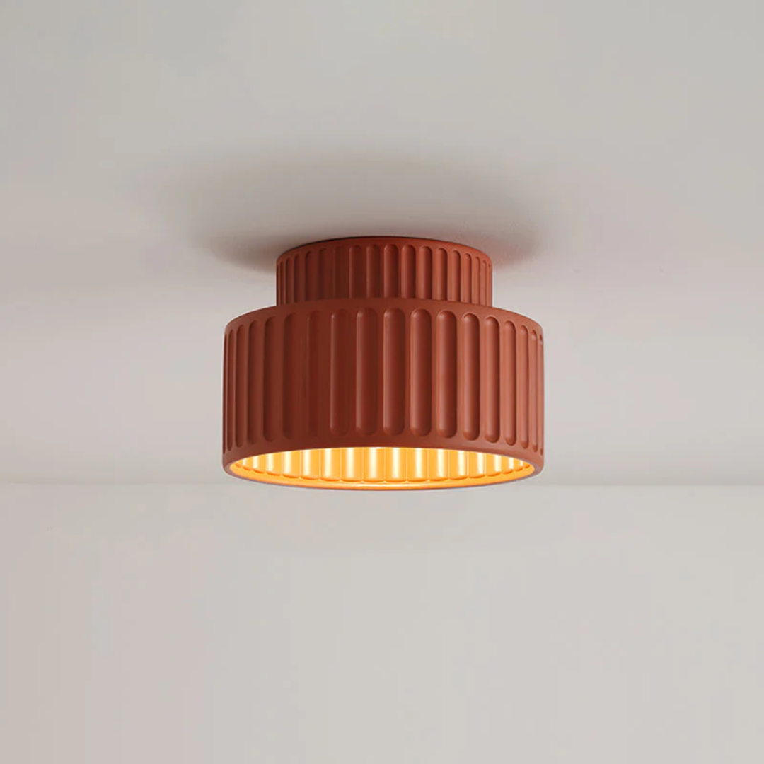 Vintage Plafondlamp met Ribbelontwerp voor Slaapkamer en Keuken – Warm Wit Licht, Ideaal voor Lage Plafonds, D23cm x H16cm 7