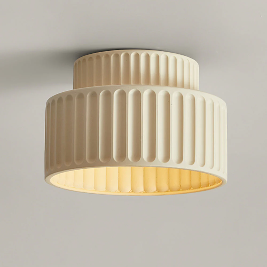 Vintage Plafondlamp met Ribbelontwerp voor Slaapkamer en Keuken – Warm Wit Licht, Ideaal voor Lage Plafonds, D23cm x H16cm 9