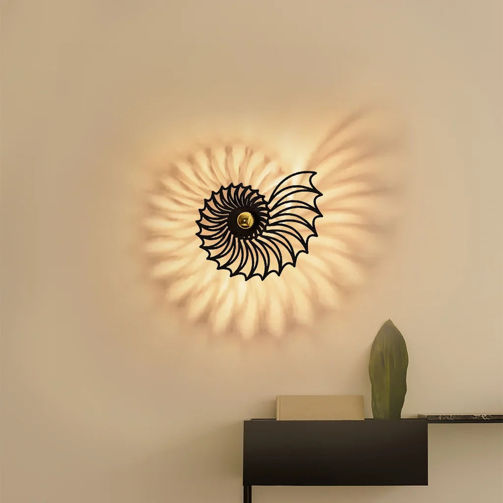 Wandlamp Zwart Aegir Nautilus Design – Modern LED Muurlamp voor Binnen, Energiezuinig en Stijlvol 0