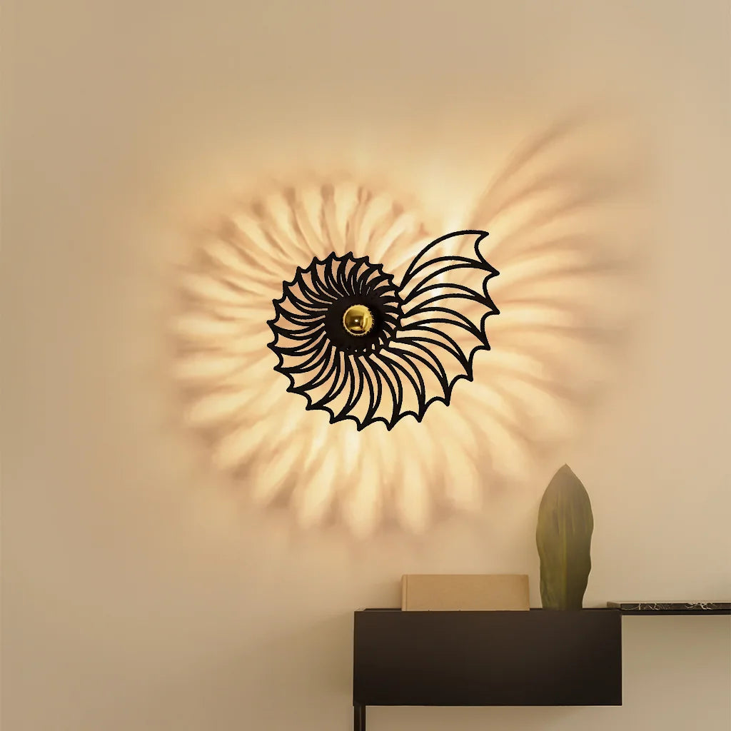 Wandlamp Zwart Aegir Nautilus Design – Modern LED Muurlamp voor Binnen, Energiezuinig en Stijlvol 12