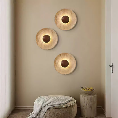 Wandlamp van Travertijn en Hout – Elegante Muurlamp voor Binnengebruik in Modern en Klassiek Interieur 7