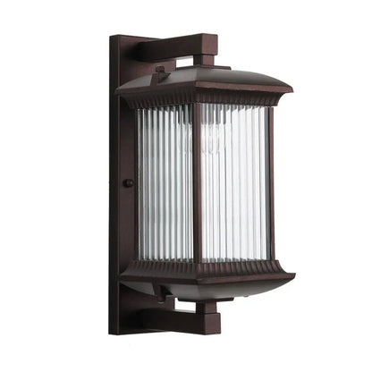 Weerbestendige Buitenwandlamp van Aluminium en Glas – Bruin, E27 Compatibel 4