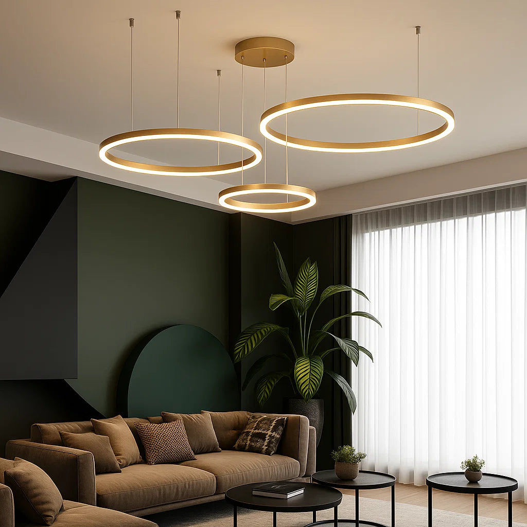 Moderne Ronde Hanglamp Zwart voor Eetkamer en Woonkamer - Dimbare Verlichting met Cirkelvormig Ontwerp