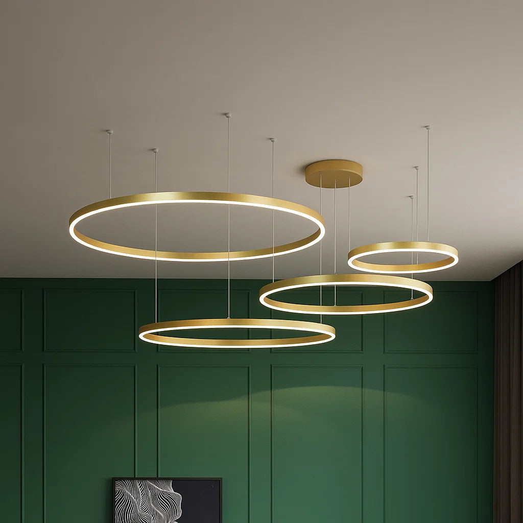 Moderne Ronde Hanglamp Zwart voor Eetkamer en Woonkamer - Dimbare Verlichting met Cirkelvormig Ontwerp