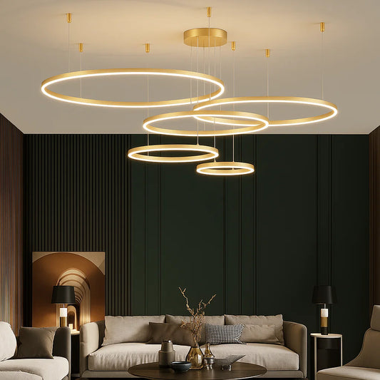 Moderne Ronde Hanglamp Zwart voor Eetkamer en Woonkamer - Dimbare Verlichting met Cirkelvormig Ontwerp